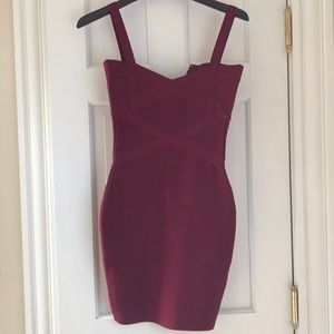 Maroon bandage dress